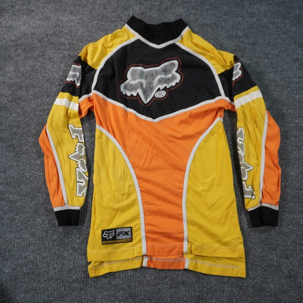 Fox Racing Motocross Jersey Mens Small Yellow Orange Black Performance Racewear
